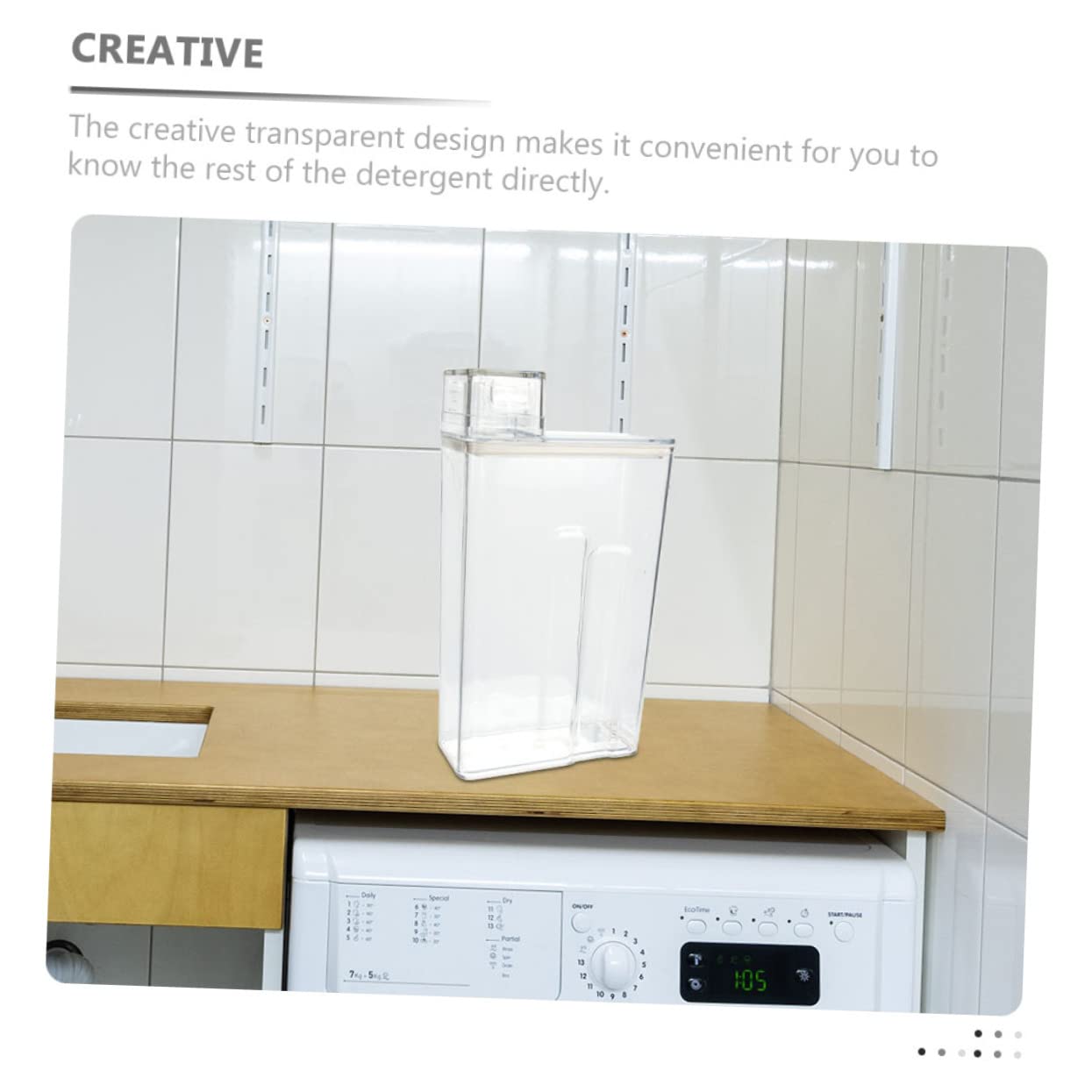 POPETPOP 2Pezzi Detersivo per Lavanderia Trasparente per Detergente Polvere Facile Usare e Conservare Design Creativo per Casa e Hotel