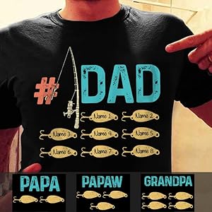 Fishing Dad Grandpa T Shirt Personalized Hooked On Being Grandpa Fishing Shirt Custom Father’s Day Shirt Gift for Men…