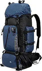 Mochila de Montanhismo 90L Impermeável com Compartimentos Múltiplos Alças Ajustáveis Viagem Ferias Trilha Camping Aventureiro Mochileiro