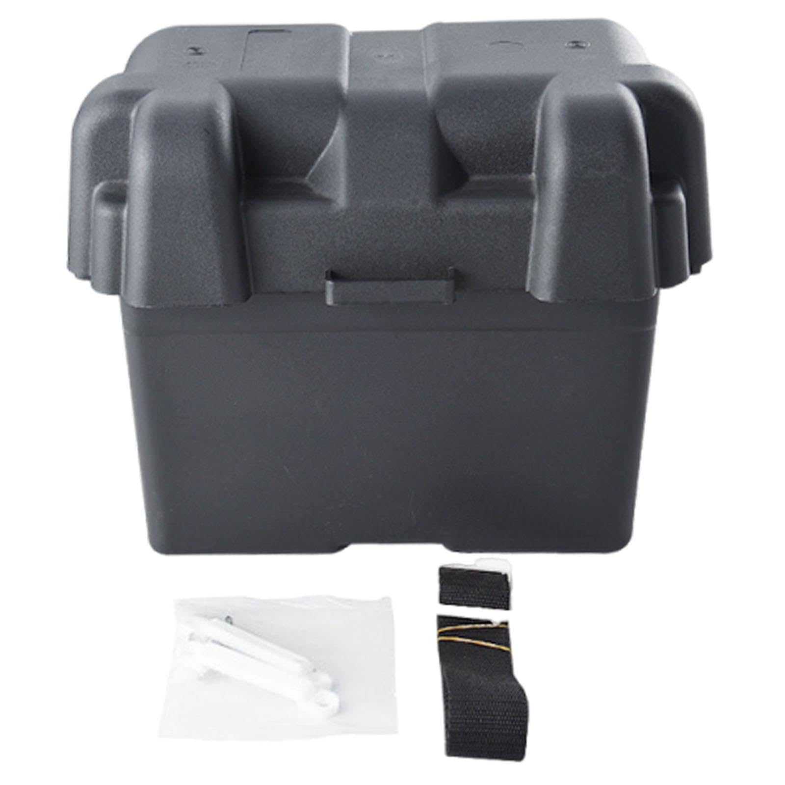 Tragbare Batteriebox, Aufbewahrungsbox, Kompakter Behälter mit Schnallenverschluss, Aus PP Material, Geeignet für Fahrzeuge, Boote, Wohnmobile Und Rei, Länge 33,5 cm