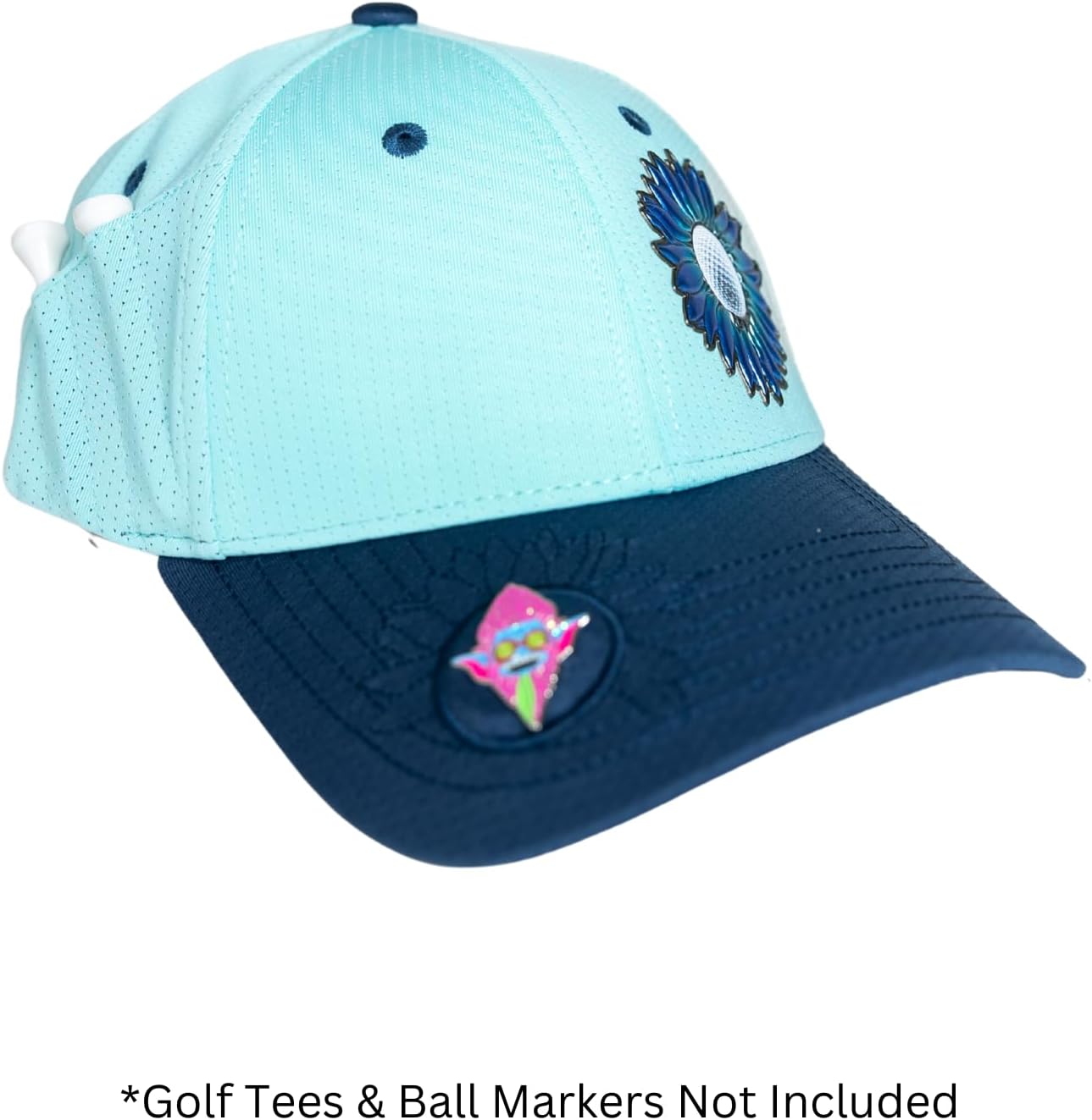 Ladies Adjustable Hats - Tee Holder with Tees & Bill Magnet with Ball Marker - 100% Custom Made