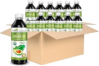 Herbal Goodness Avocado Leaf Extract Liquid Supplement - Probiotic Protein Gut Health Fiber Supplement Bone Health & Immune Support -12(12oz) btls (Pack of 12)