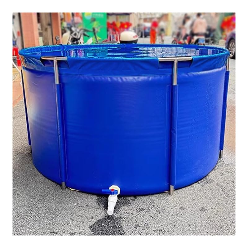 Bassin à poissons pliable en PVC rond de 1,5x0,6m pour élevage de carpes koï extérieur