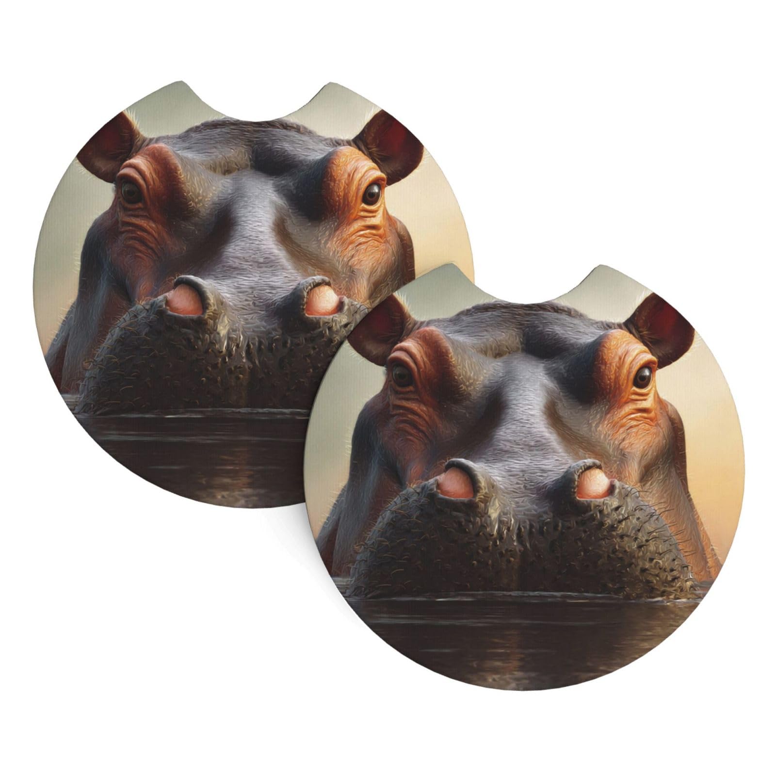 2 Pack Car Cup Holder Coasters 2.7 Inch Universal Anti-Slip Shockproof Car Cup Holder Insert Hippo Car Coasters Drink Coasters Cup Holder Coasters for Car Accessories