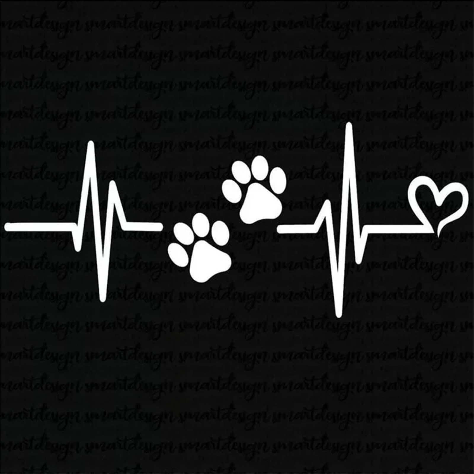 FGLFPXI Car Motorcycle Sticker for Heartbeat Liveline Paw Pet Theme Window Glass Decal