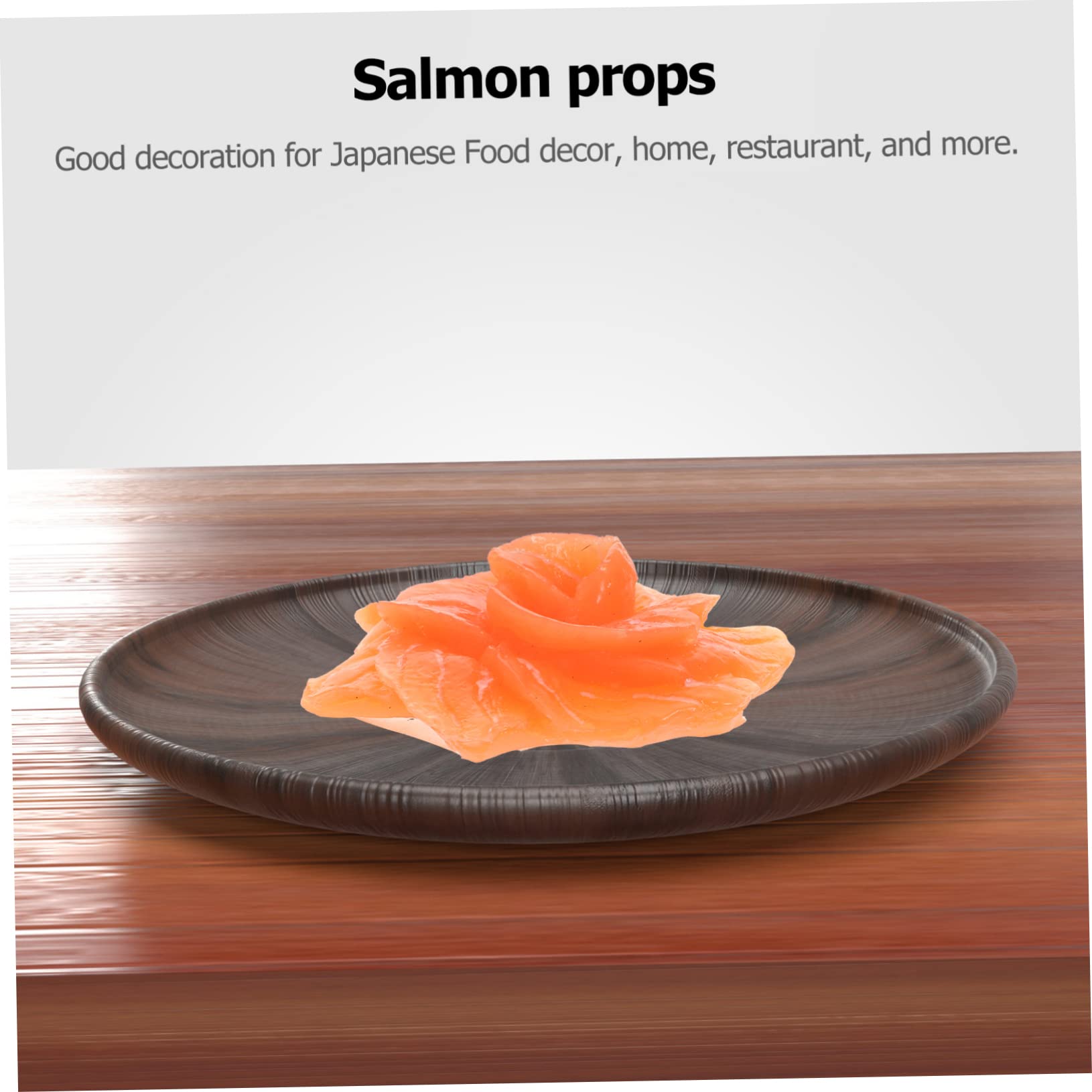 HONMEET 2Pcs Lifelike Salmon Model Realistic Fake Salmon Slices for Home Decor Photography Props Desktop Ornaments Kitchen Display Attractive Artificial Food Decoration