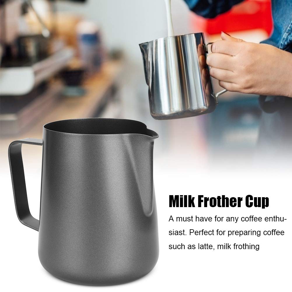 20oz Milk Frothing Pitcher, Milk Frother Cup Stainless Steel Milk Steamer Cup for Coffee Pitcher Latte Frothing Jug Container