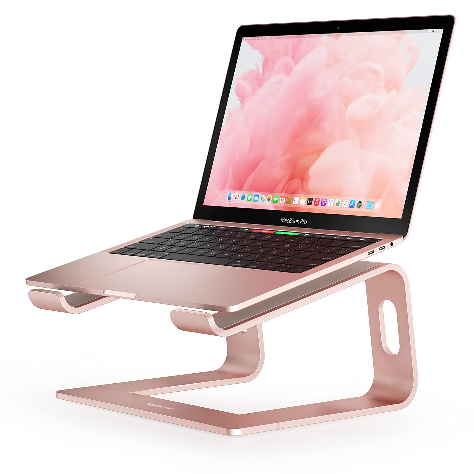 NulaxyLaptop Stand, Ergonomic Aluminum Laptop Computer Stand, Detachable Laptop Riser Notebook Holder Stand Compatible with MacBook Air Pro, Dell XPS, HP, Lenovo More 10-15.6” Laptops - Rose Gold