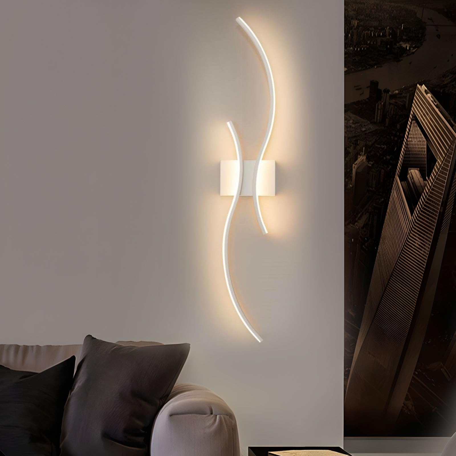 Comely LED Wandleuchte Innen, 27W Lange Wandlampe Weiß 80CM, 3000K | Moderne Innenwandleuchte aus Aluminium für Wohnzimmer Schlafzimmer Flur Treppen