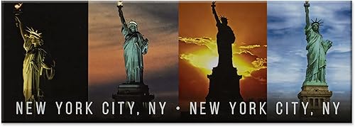 Estatua de la Libertad al atardecer de la ciudad de Nueva York, imán panorámico de metal para nevera de Nueva York, monumentos de Nueva York, regalo