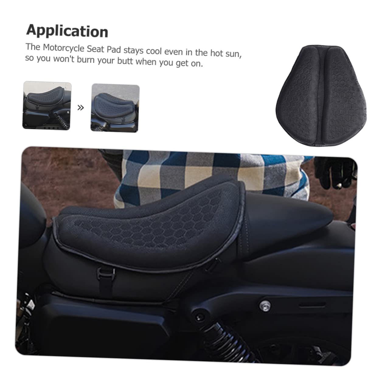 ULTECHNOVO Coprisella Moto Mesh Nero Cuscino Gel Antishock e Traspirante, Fodera Sedile Estiva per Motocicletta, Accessorio per Viaggi