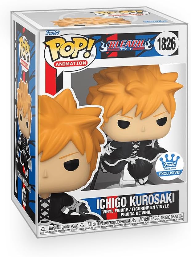 Pop Anime: Bleach - Ichigo (Getsuga Tensho Technique) Exclusive Vinyl Figure Bundled with Box Protector Compatible for Funko