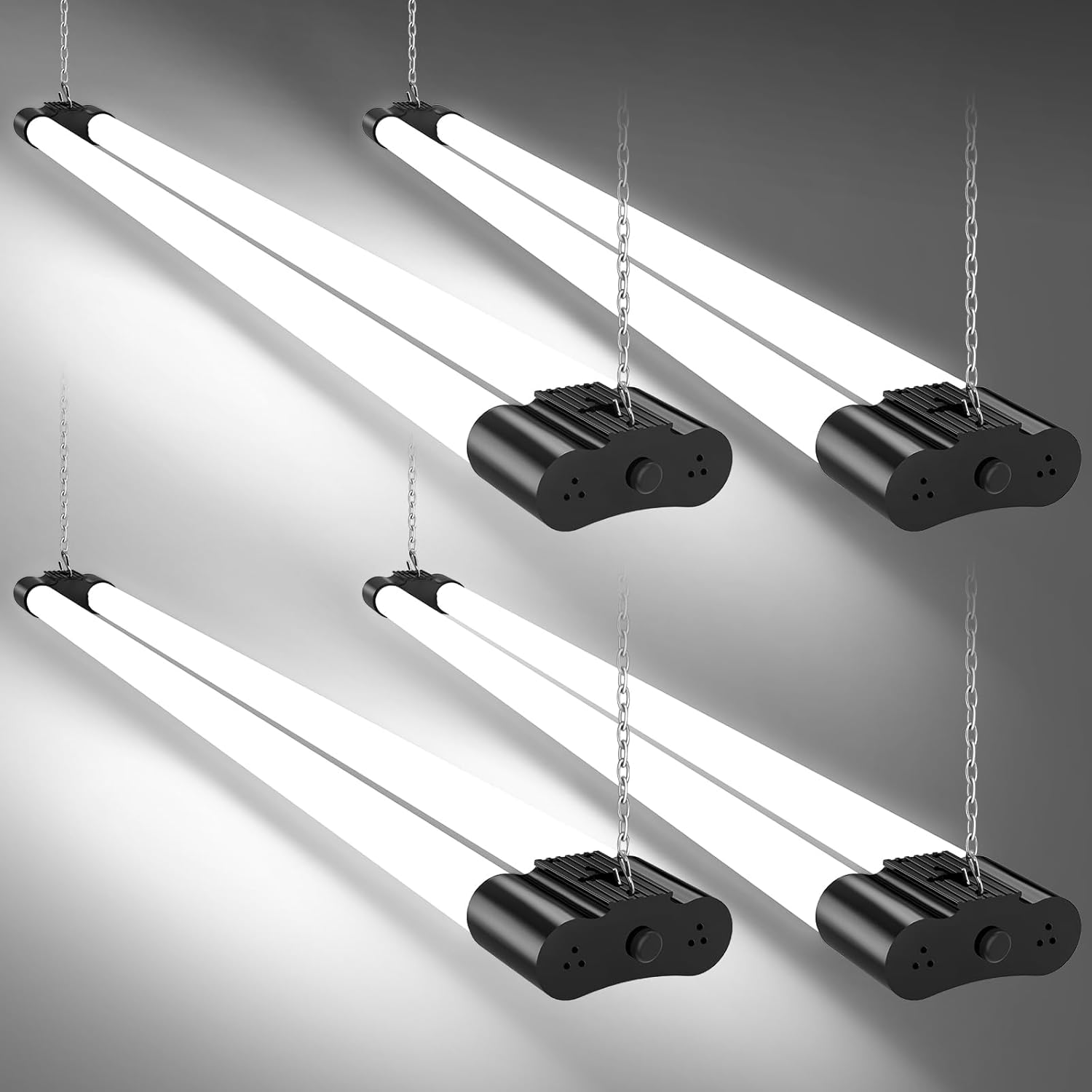 Sararoom 4Pack 4FT 115CM LED Batten Light, 40W 4400LM Super Bright LED Tube Light, 6500K Daylight White Surface Mounting Ceiling Lighting for Home Office Basement Garage Warehouse Kitchen