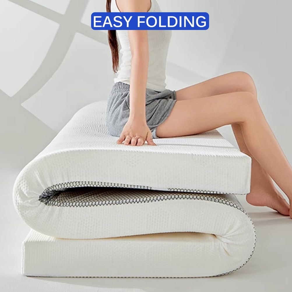 Grey/5cm,200X270cm, Hochdichter Schaum Futon Matratze Pad Japanischer Futon Matratzentopper Traditionelle Bodenmattratze Topper Tatami-Matte Schlafbett Pad Für Schlafsaal Camping