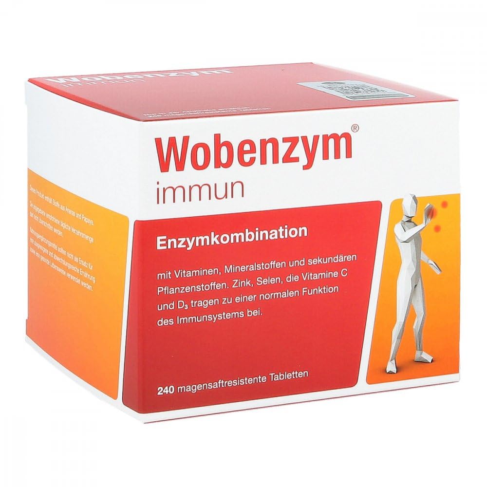 WOBENZYM immun Tabletten 240 Stück – Enzyme mit Vitamin C, D & Zink – magensaftresistent