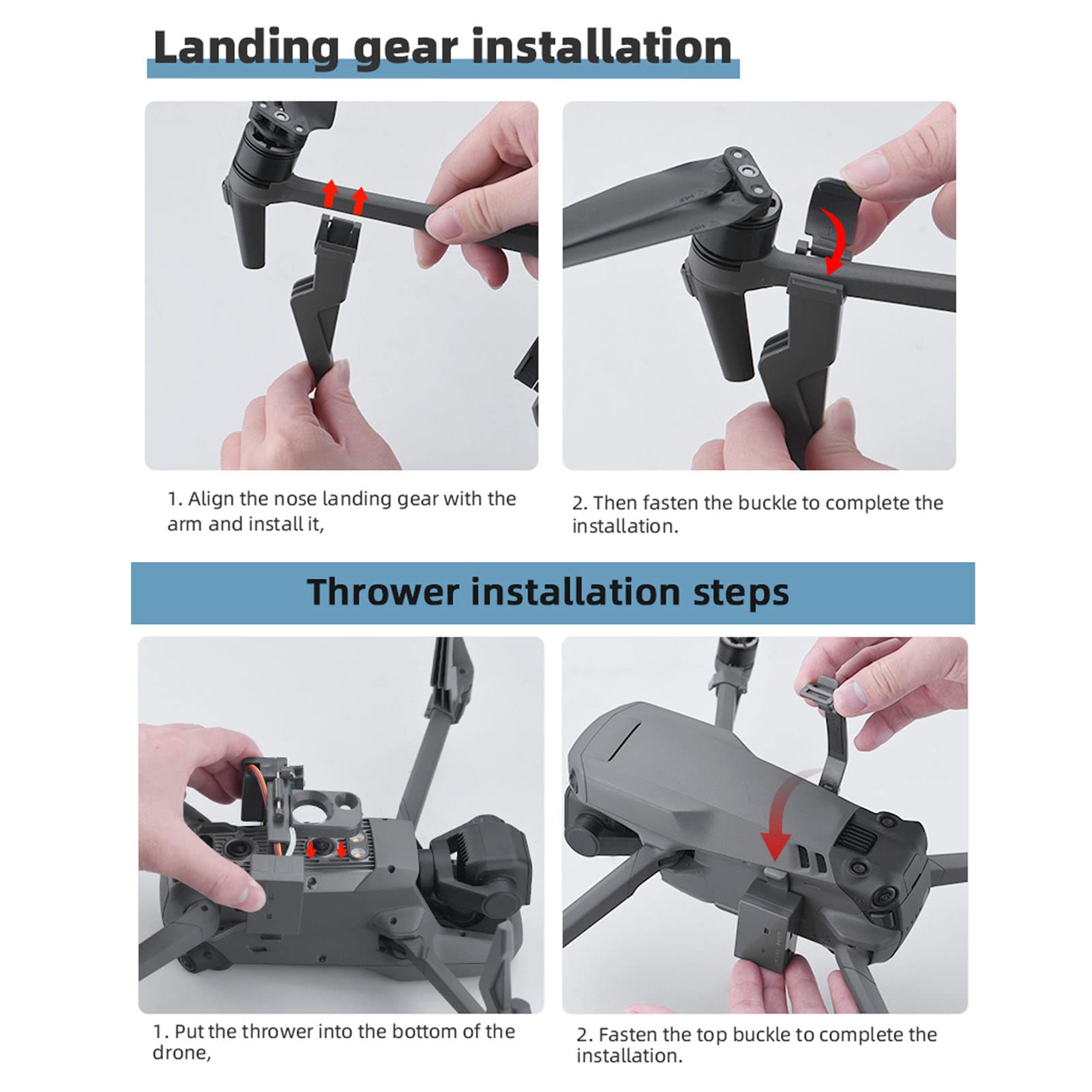 de Lanzamiento Aéreo de Drones para 3, Material ABS, Tren de Aterrizaje Elevado, Carga USB, Regalos, Bodas