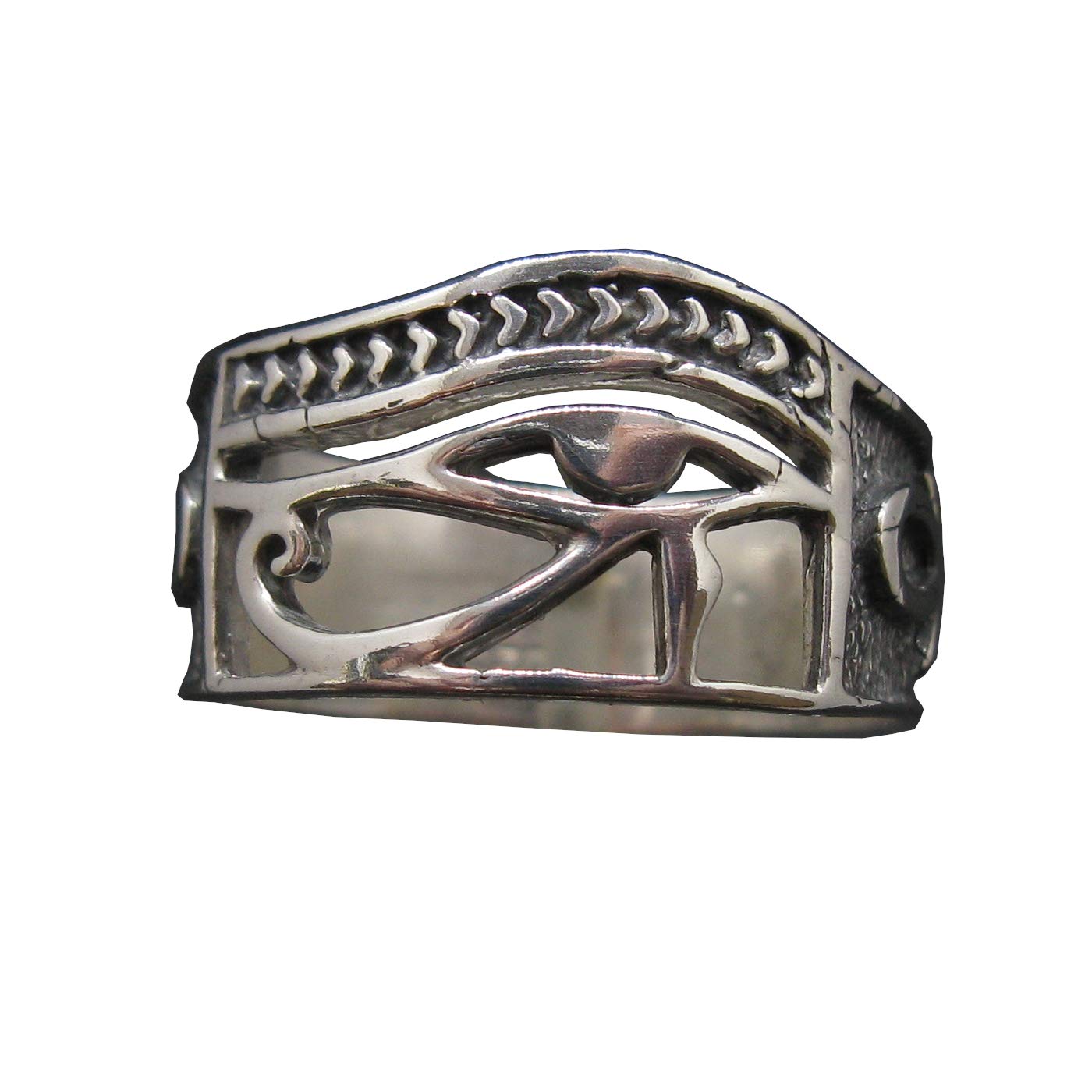 Anello da Uomo in Argento Sterling Amon Ra Occhio Solido Marchiato 925