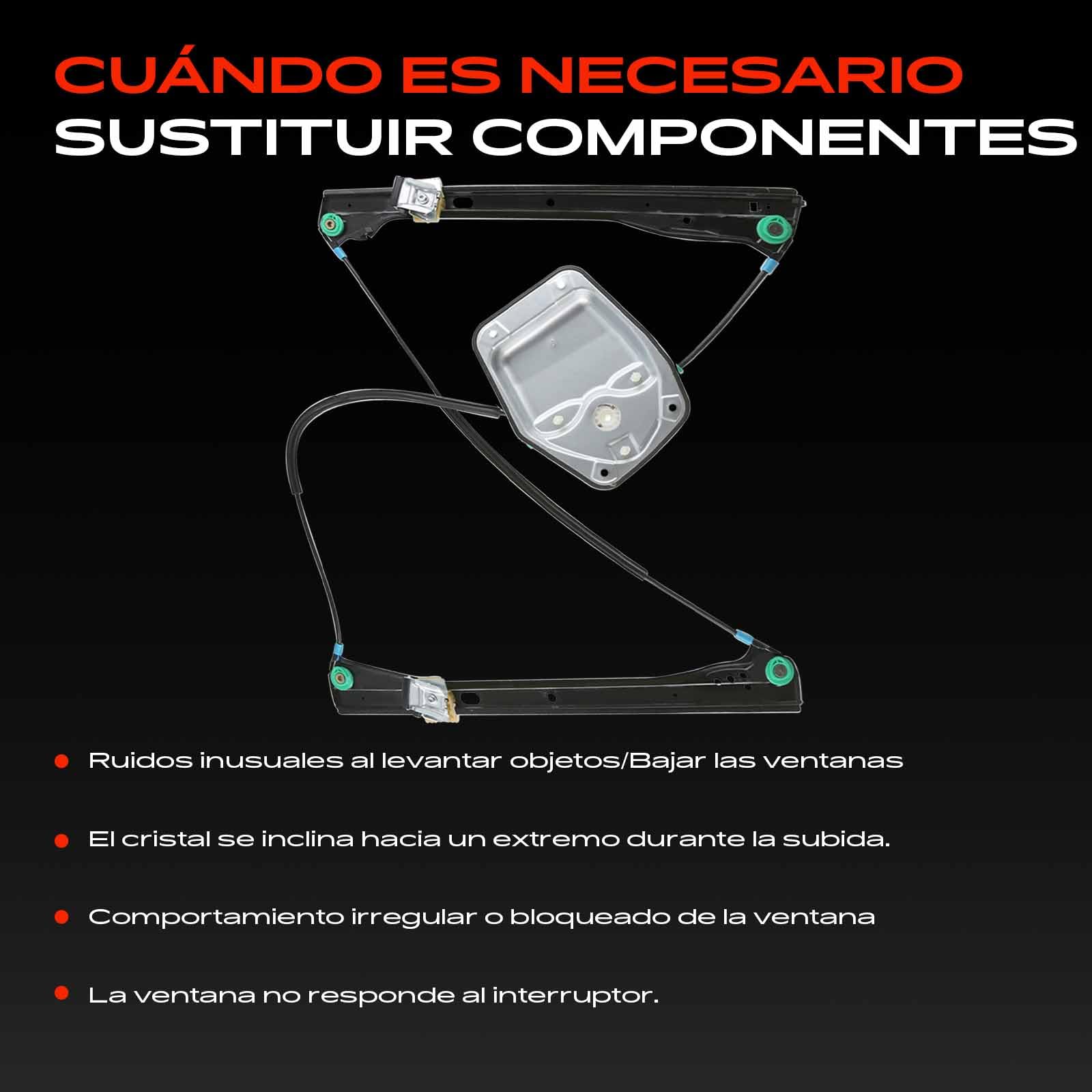 Frankberg Elevalunas Mecanismo elevalunas Eléctrico sin Motor Delantero derecho Sin placa 2/3 Puertass Compatible con Golf V 1K1 Compacto Replace# 1K3837462
