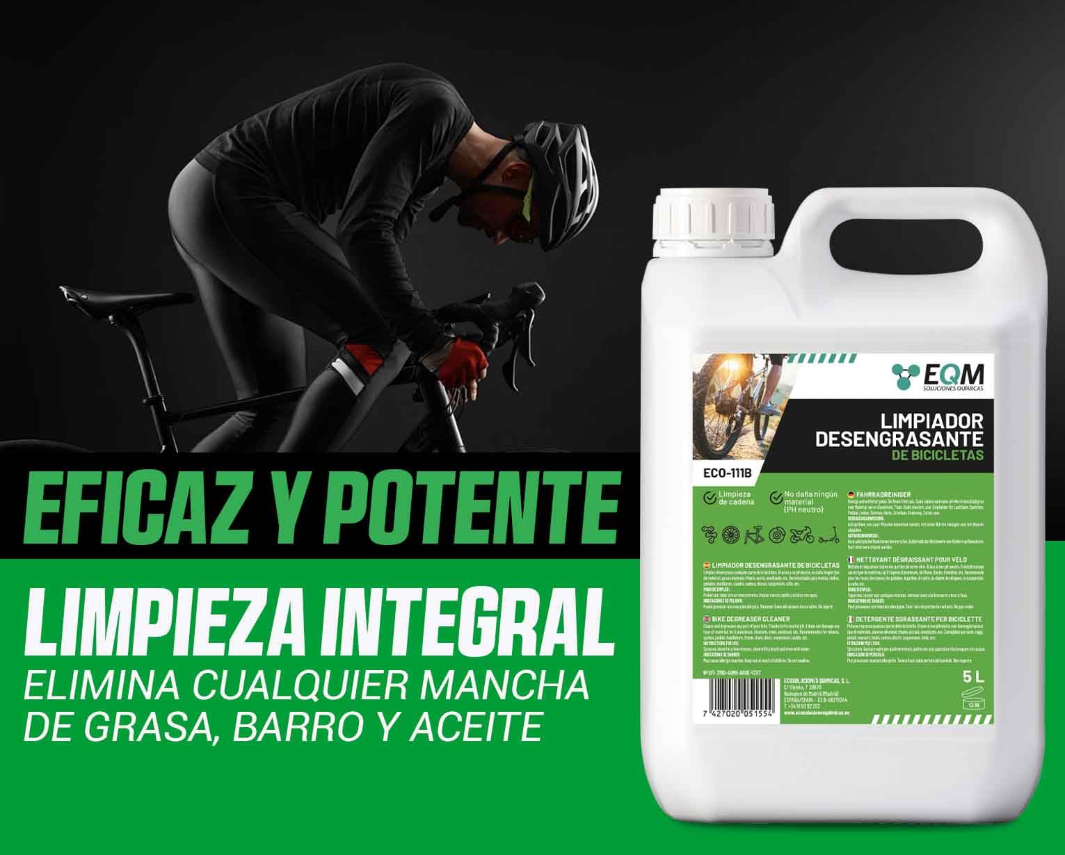 EQM ECO-111B środek czyszczący do rowerów 5 l, ważny dla wszystkich materiałów (aluminium, tytan, stal, anodyzowany itp.) – środek do czyszczenia łańcucha rowerowego