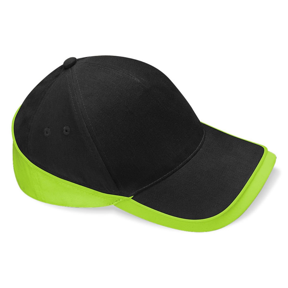 Beechfield Teamwear Cap in black / lime green