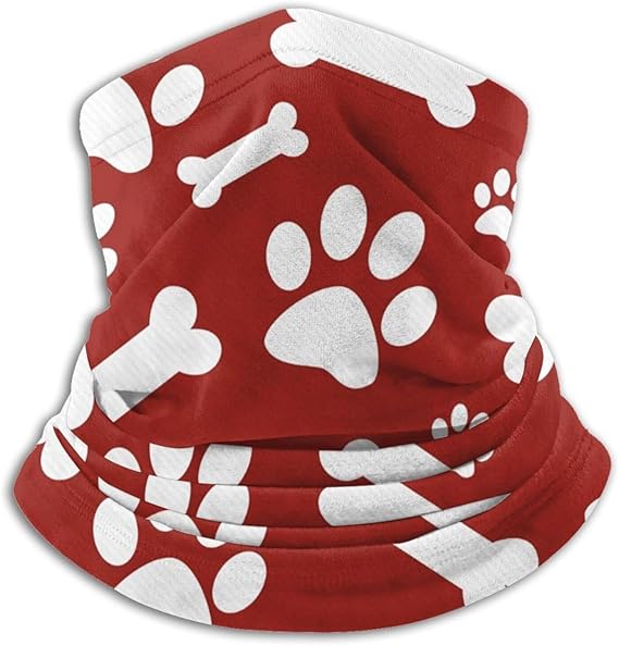 Amazon ネックウォーマー メンズネックウォーマー 赤と白の犬の足 秋 冬 防寒対策 保温 防風 裏ボア ふわふわ 暖かい 首巻き 無地 男女兼用 小顔効果 26x30cm ネックウォーマー 通販
