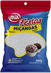 Confeito Miçanga Granulado Brigadeiro, Doces, Confeitaria Várias Cores 500g (Branca)