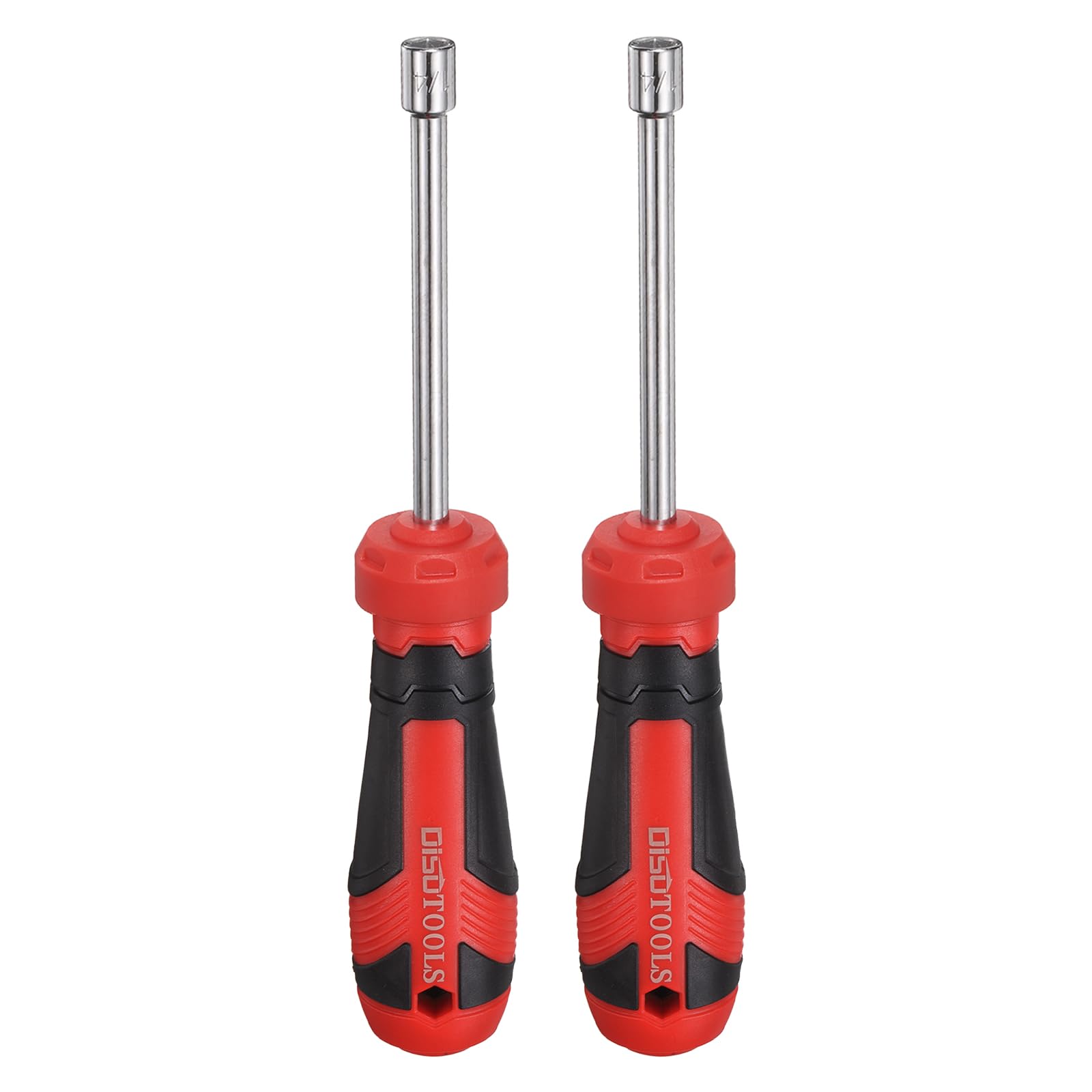 sourcing map 2 Pcs SAE Nut Driver 1/4" CR-V Non-Magnetic Tip Hollow Shafts Hex Socket Screwdriver with Anti-Slip Handle for Automobile Repair Bit Driver