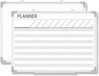 Lincia Aluminum Frame Dry Erase Board with Lines, Double Sided Wall-Mounted Whiteboard for Scheduling, to Do Lists & Weekly Planning, Reusable Calendar for Home & Work(Make Ready Board,18"x24")