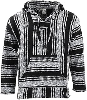 OUTDOOR WORLD BE ACTIVE Chido Baja Mexican Hoodie (Black & White, Medium)