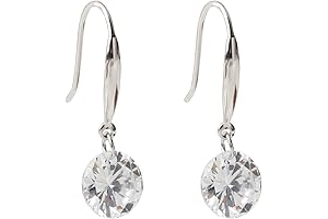 3ct Solitaire Cubic Zirconia Diamond Stone Dangle Earrings
