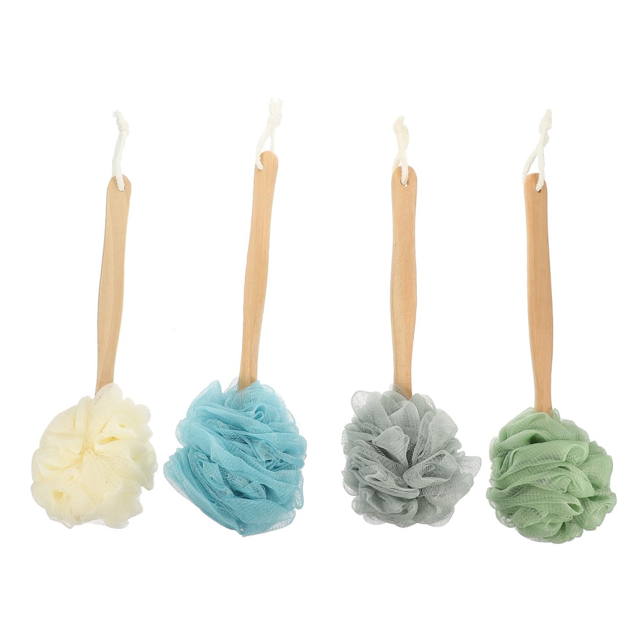GALPADA Cepillo Corporal de Baño Mango Largo 4 Piezas Multiusos Nylon Suave Exfoliante para Ducha Cuidado Piel Hogar y Baño para Hombres y Mujeres