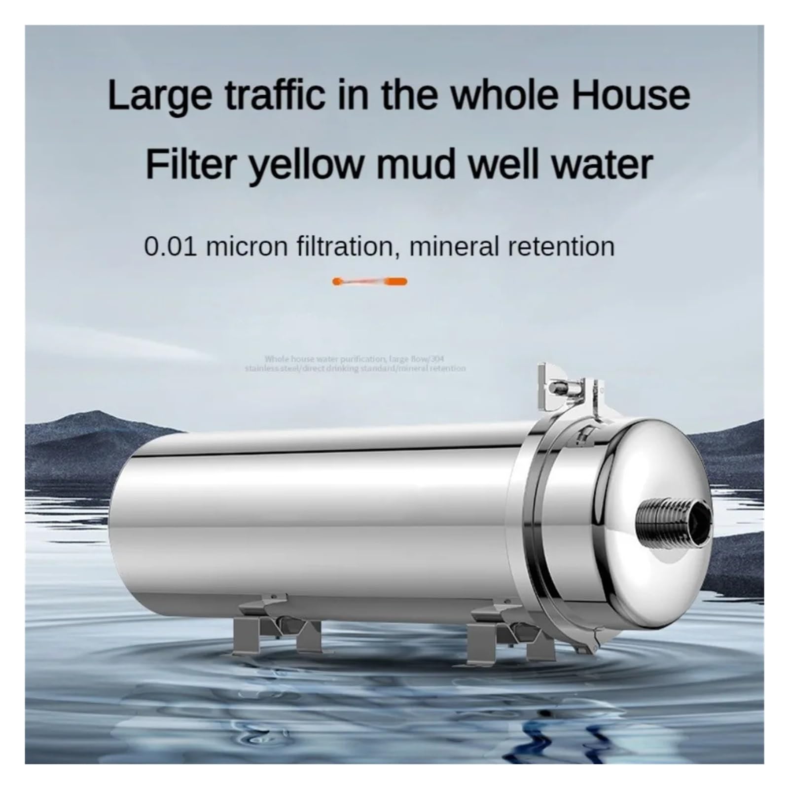 Purificador de Agua de Acero Inoxidable for Todo el hogar, purificador de Agua de ultrafiltración de Gran caudal, Filtro de Agua for Sistema doméstico de Bebida(159-8000L H)