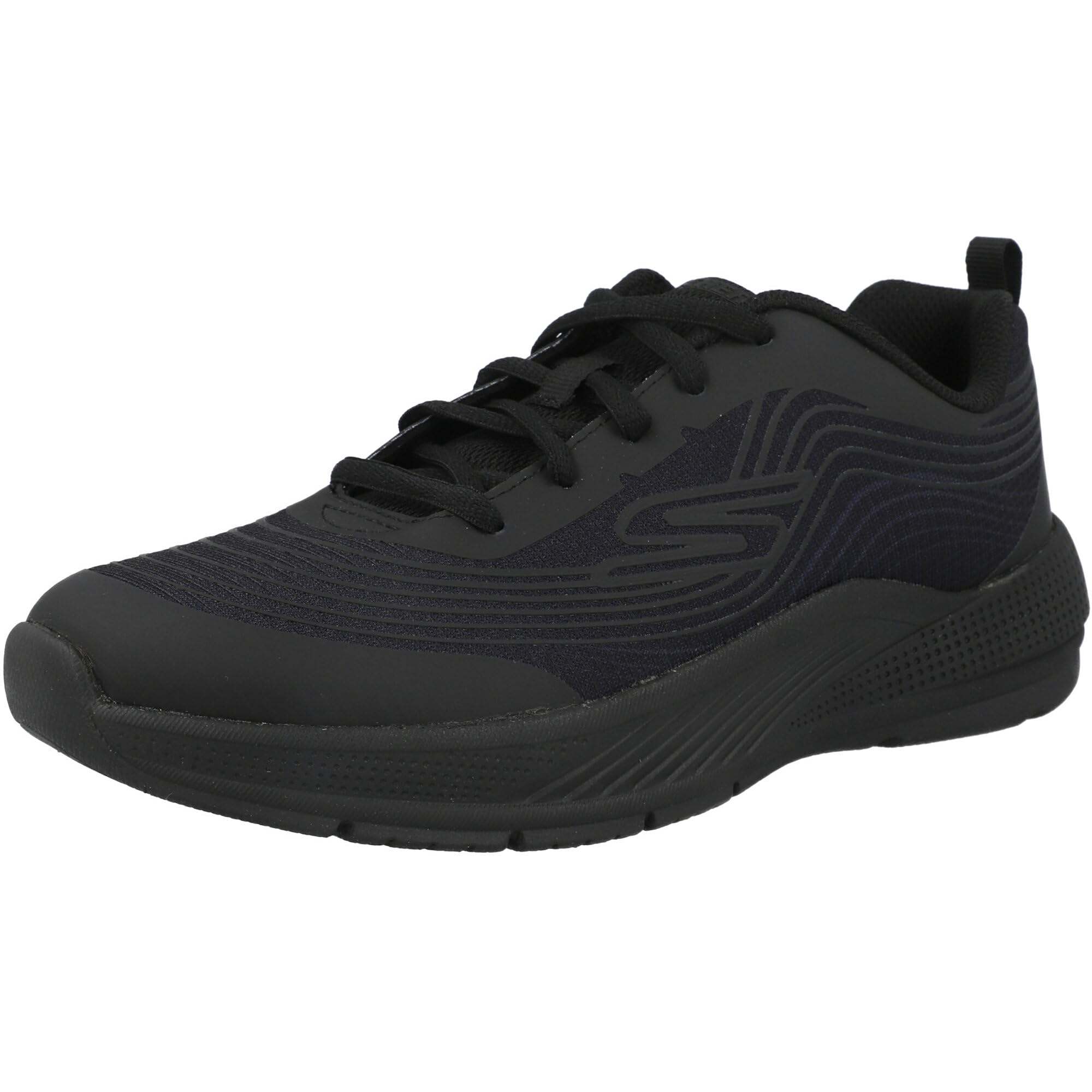 Skechers Girls Microspec Advance Coastal Cruising Sneaker, Black, 11.5 UK Child