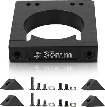 CNC Motor Bracket 90 Degree Angle Corner Connector, CNC Motor Mount Kit with Surface Wire-Drawing and Anodizing for CNC Router Engraving Machine65mm