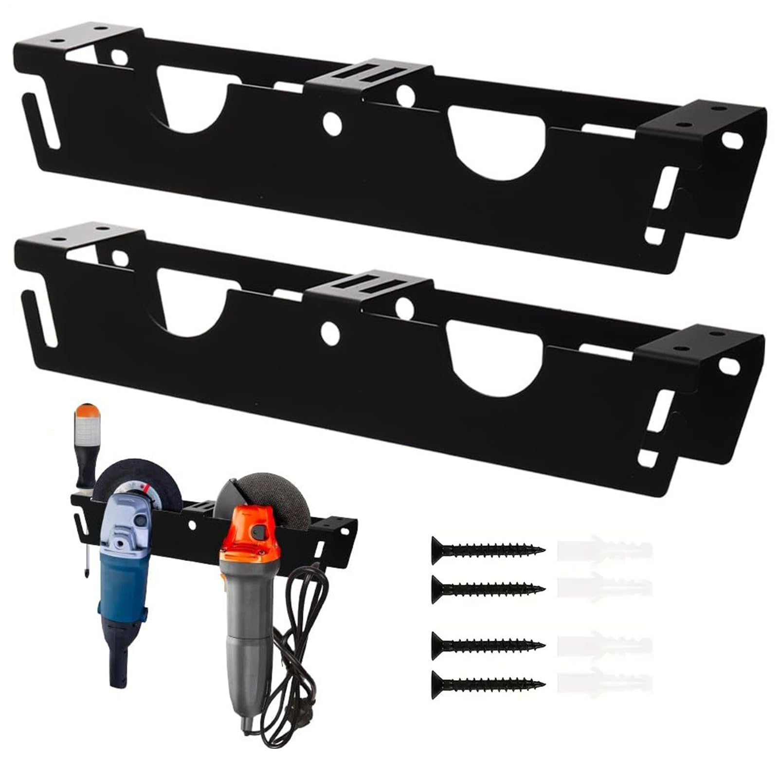Support pour Meuleuse d'Angle Organisateur d'Outils Électriques Mural en Acier Noir
