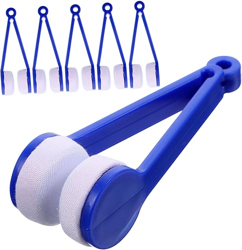 DOITOOL 6 unids Pantallas de vidrio Gafas de chupito Cepillo de limpieza electrónico Ojo Gafas Limpiador de lentes Clip de limpieza de gafas Cepillo