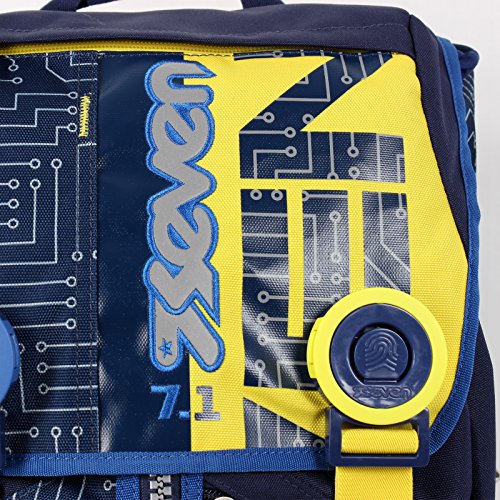 Zaino scuola sdoppiabile SEVEN - CIRCUIT - Giallo