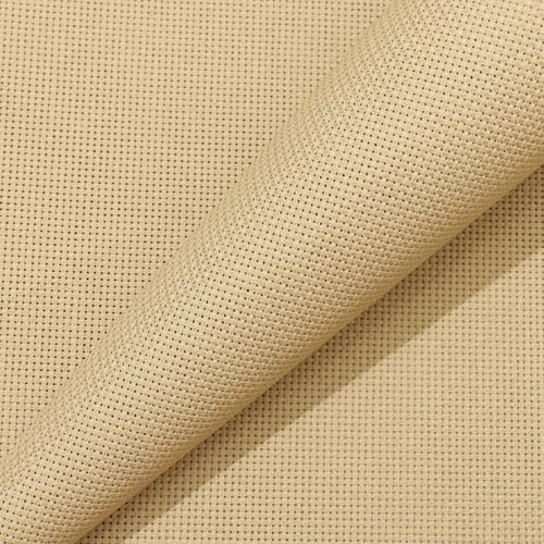 Image of Aida Cloth 18 Count Cross Stitch Fabric,19x28inch (18CT,Khaki)