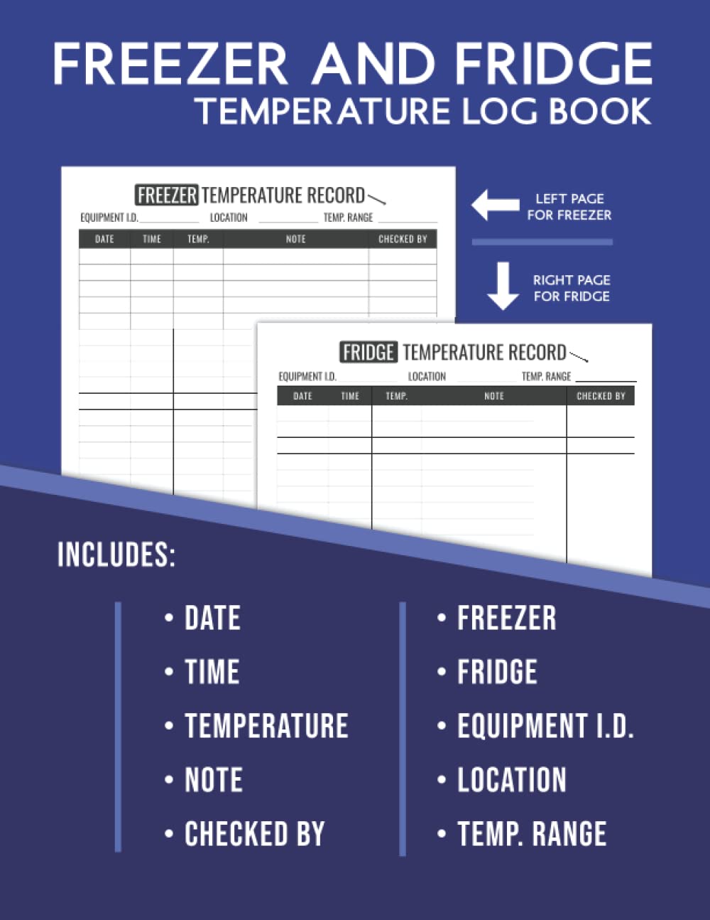Freezer and Fridge Temperature Log Book: For Kitchens and Catering Hygiene & Food Temp Control