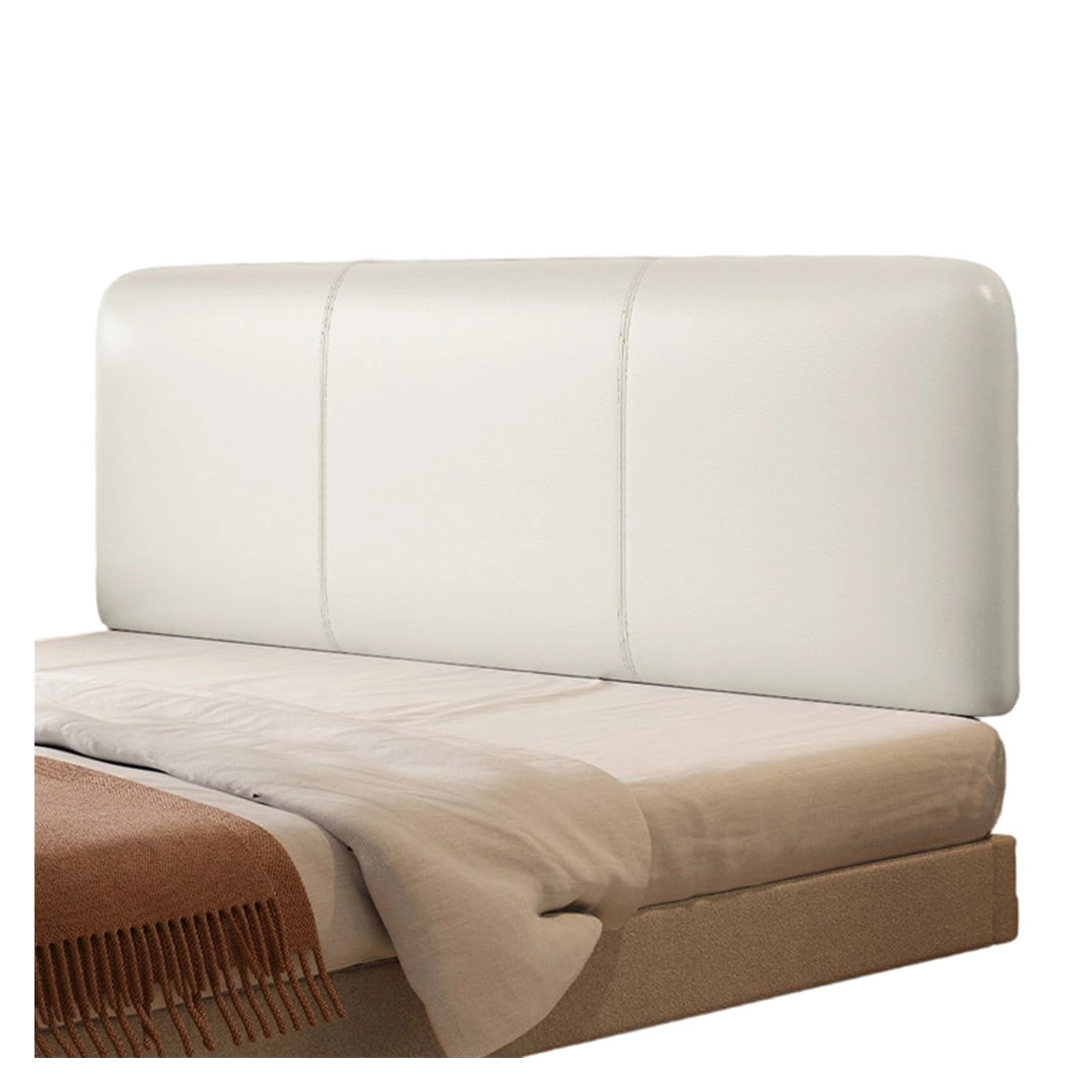 Coussin tête de lit en cuir PU et bois massif de luxe, 135cm