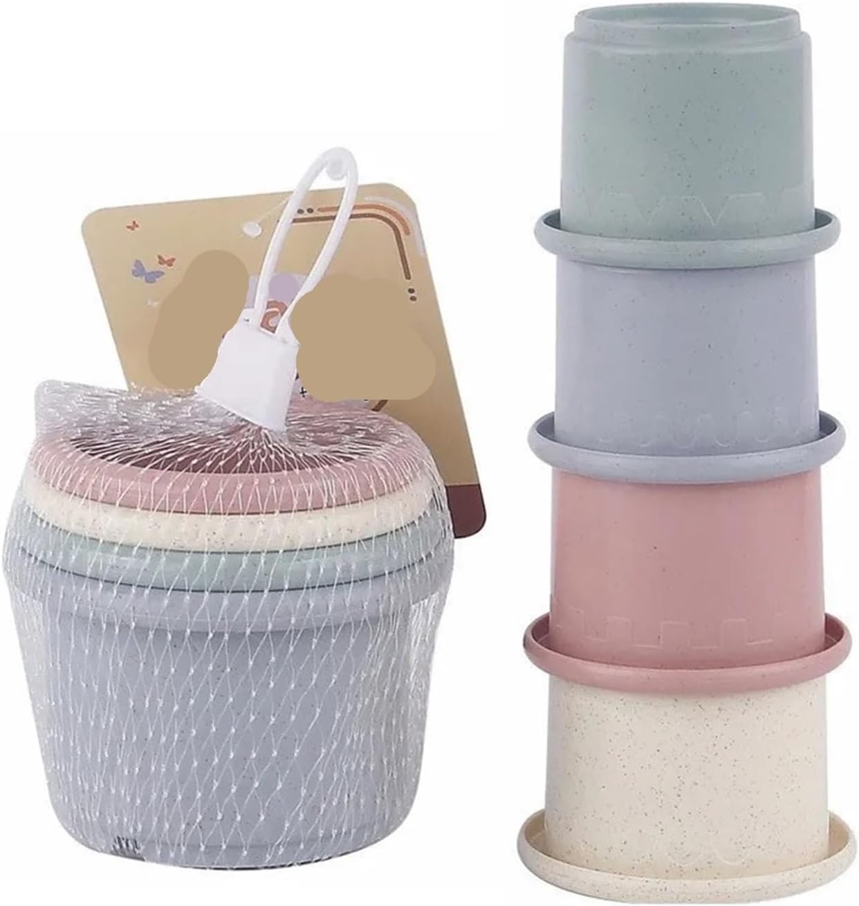 Genérico Stacking Cups Toy for Rabbits, Multi-Colored Reusable Small Animals Puzzle Toys for Hiding Grass Playing Pet(8Cups)
