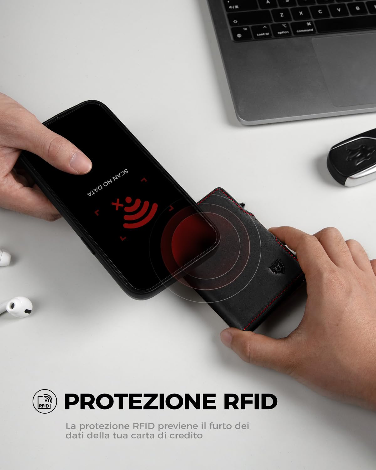 LORZOR® Portafoglio Uomo Slim Pelle, Portacarte Uomo con Protezione RFID & Portamonete, Porta Carte di Credito Pop-up Contenere 10 Carte, Porta Tessere Tascabile