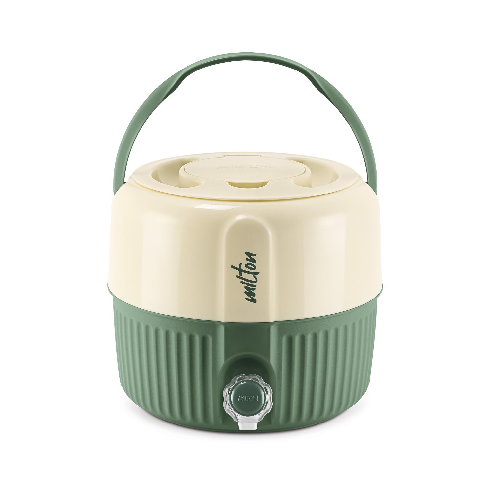 Milton Kool Pristine 7 Insulated Plastic Water Jug, 5.25 litres, Green | Food Grade | Easy to Carry | BPA Free