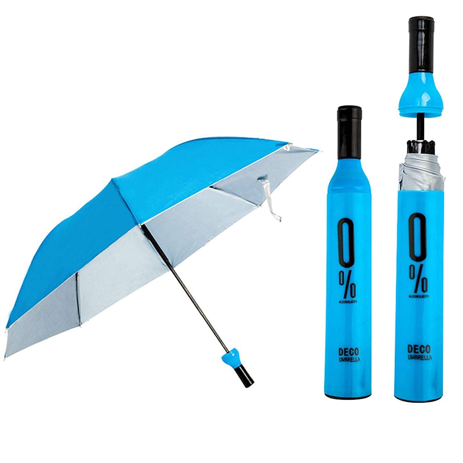 PARMAR ENTERPRISES Double Layer Multicolor Umbrella | Umbrella with Bottle Cover |3 Fold Umbrella with UV Protection | Umbrella for Men, Women & Children(Color as per Stock Availability) Multicolour