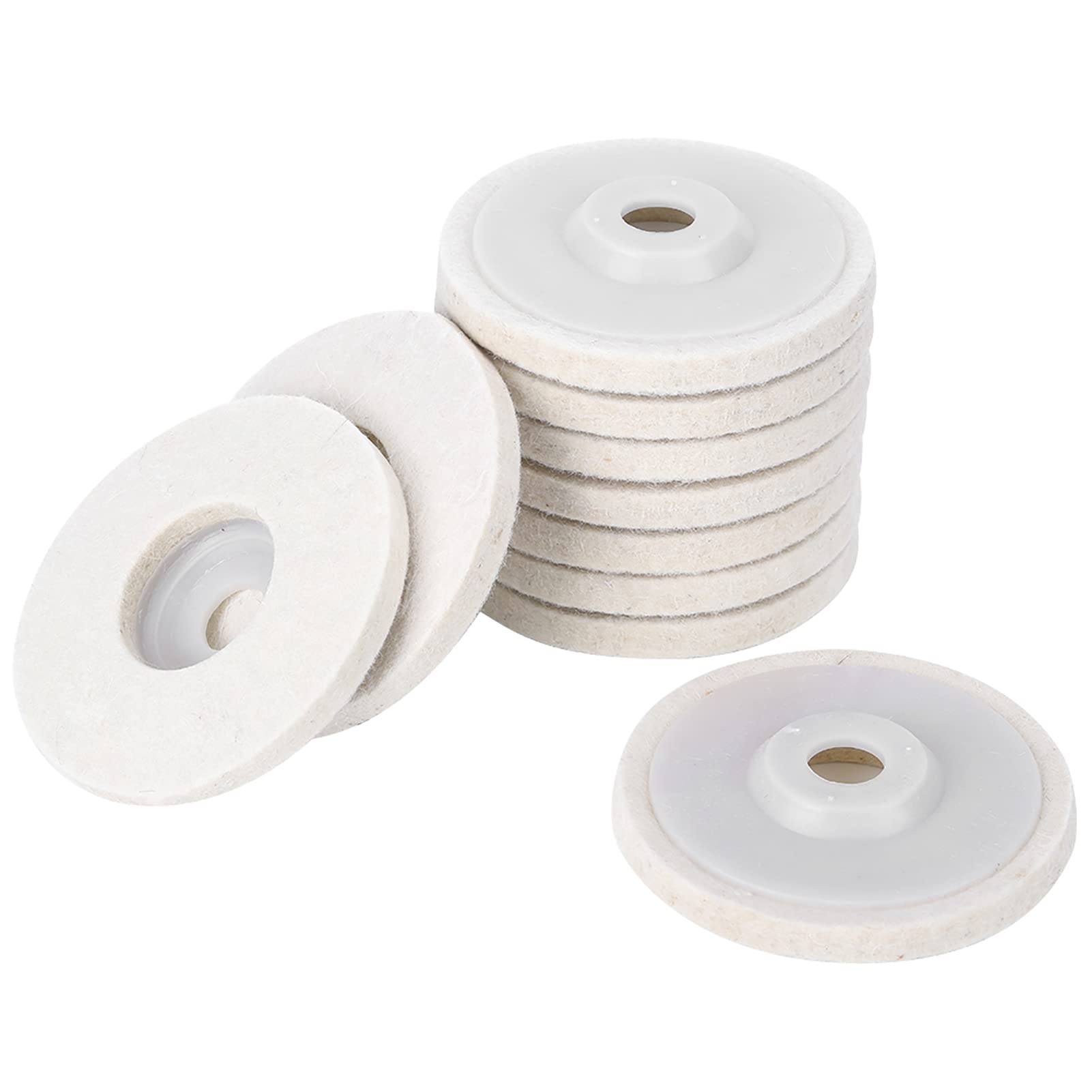 10 Dischi In Feltro Di Lana Per Lucidatura - 50mm, Con Supporto, Per Metalli E Non Metalli - Foto 9