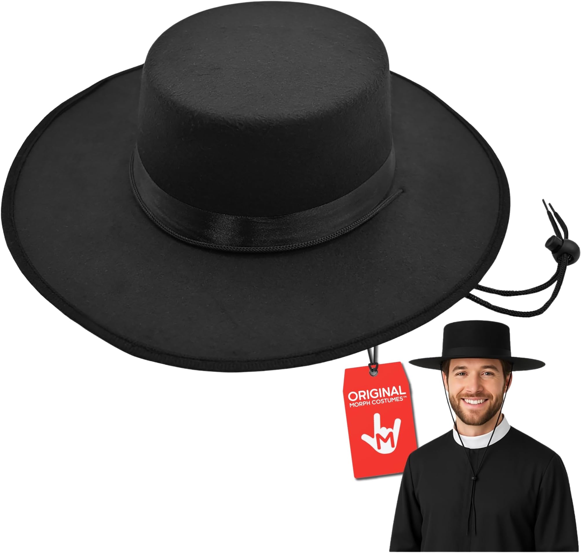 Amish Hat, Bolero Hat, Flat Brim Cowboy Hats, Matador Costume Hats For Men