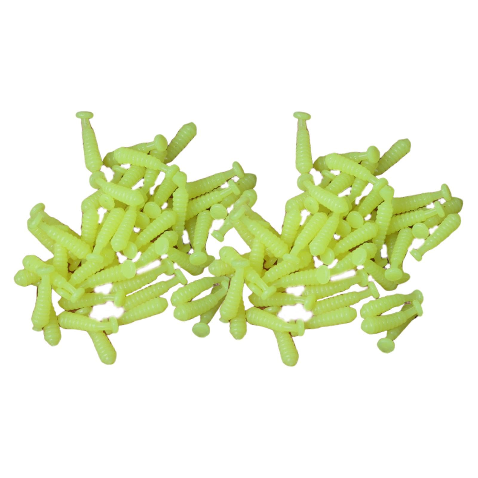 ATORSE 100 Pieces Soft Fishing Lures Curved Tail Grubs for Crappie Bass Fly Fishing 1cm Yellow- Sporting Goods- Fishing- Baits, Lures & Flies- Other Baits, Lures & Flies-image-23