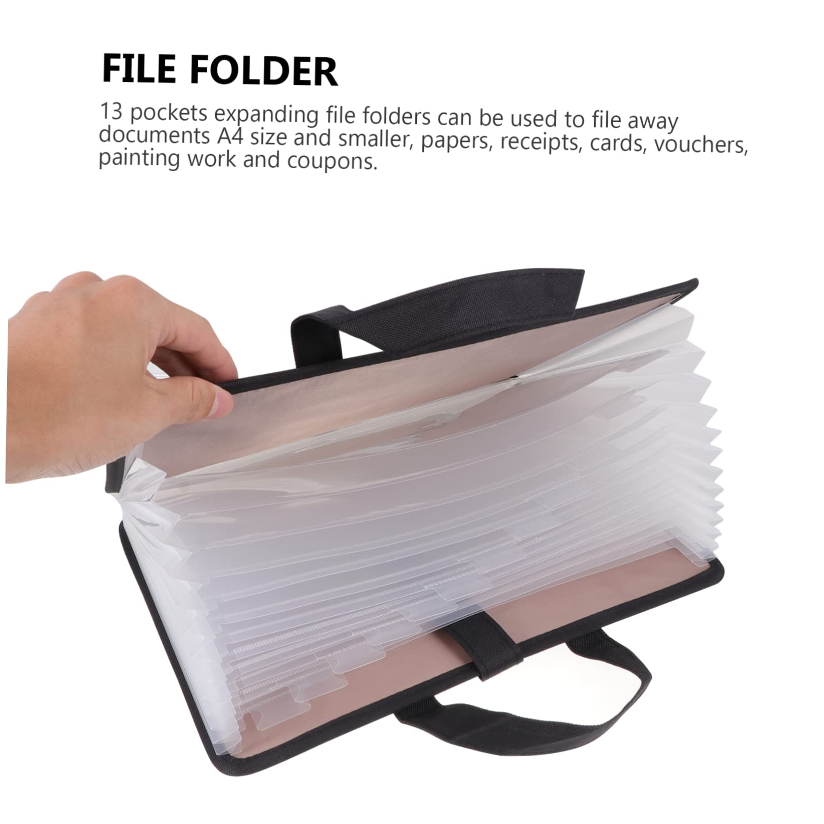 Cartella Per Documenti Multistrato Con Separate Tessuto Oxford Robusto e Cinghia Da Polso Portatile Per Archiviazione e Organizzazione Casa Ufficio