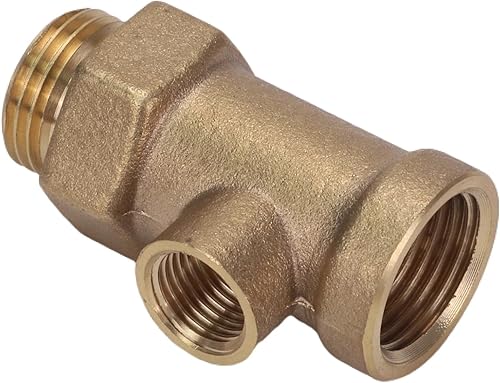 Miniatura 2 de Tranq Adaptador de tubería de latón versátil Barstock Street Tee 12" FPT x 12" MPT x 14" FPT Juego de 2 conexiones de bomba de agua y mantenimiento