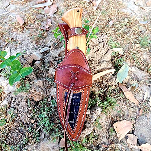Handmade 420C Stainless Steel 10 Inch Olive Wooden Handel Fixed Blade Hunting Bowie Knife Best For Outdoor & Indoor Camping Hunting Fixed Blade Knife #TOP5
